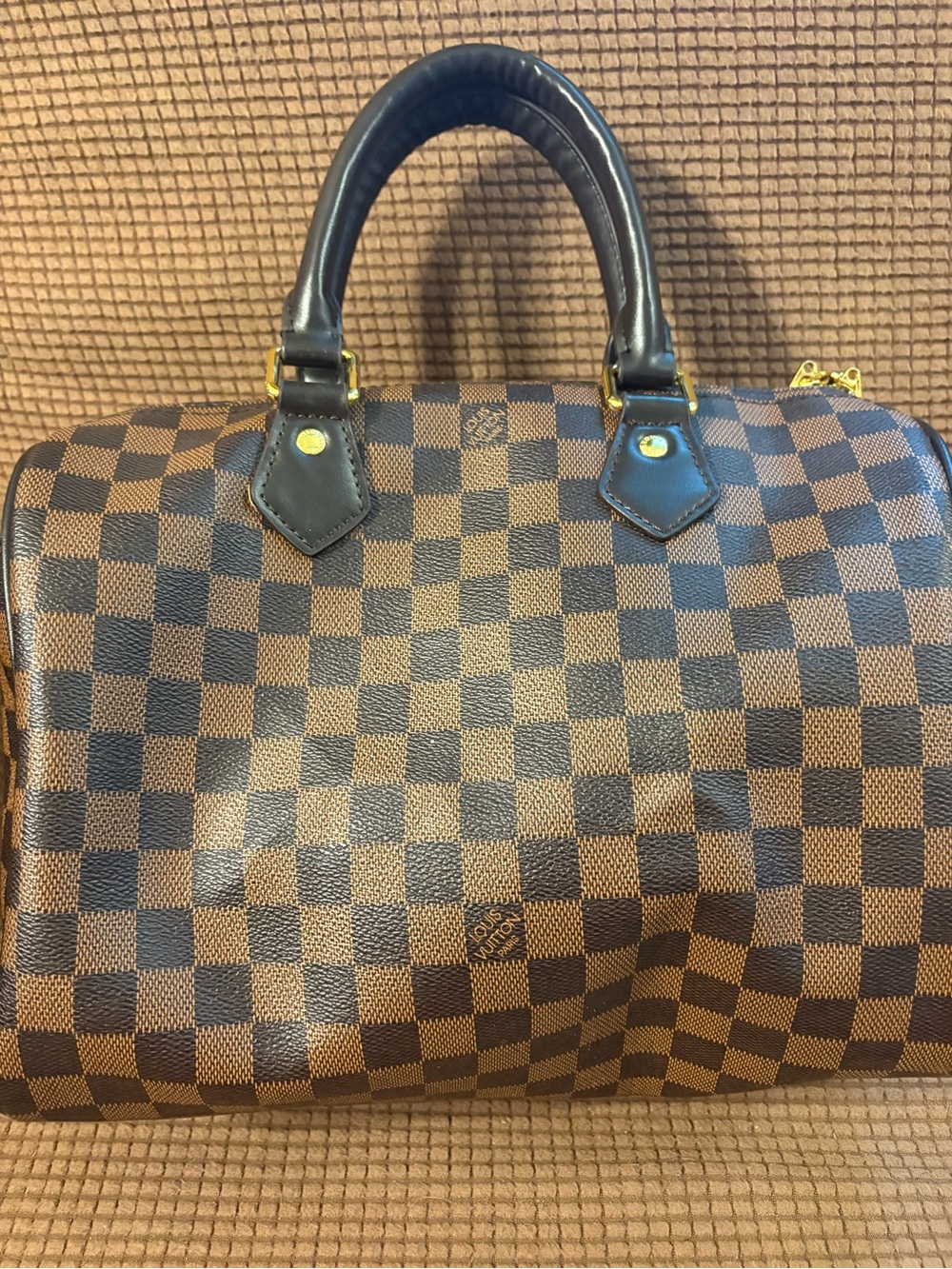 Brown Checkered Designer-Style Women’s Hand Bag